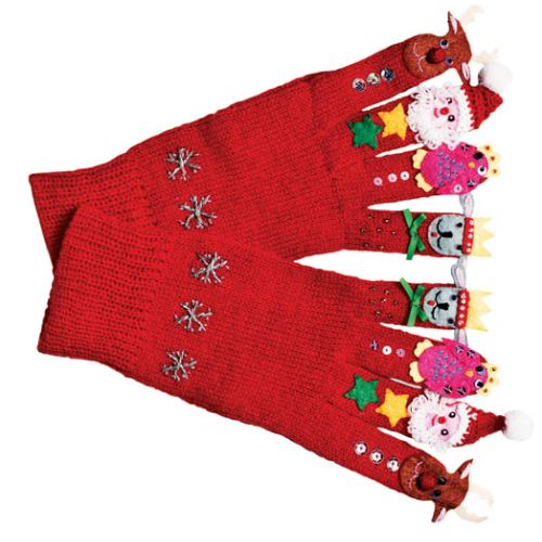 Kukiełkowy teatrzyk i wełniana ochrona na zmarznięte ręce.