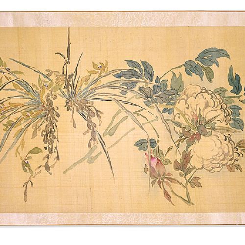 Kwiaty i rośliny , Tsubaki Chinzan, 1850 r., The British Museum