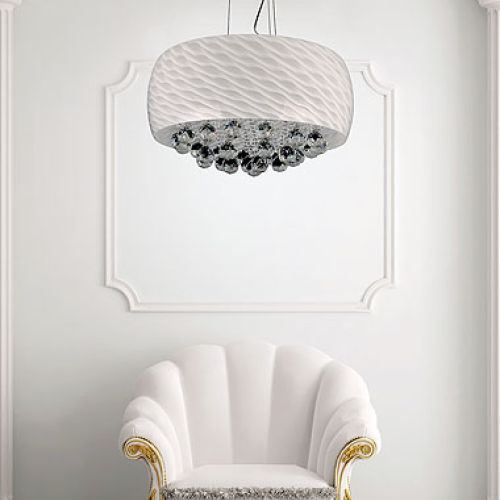 Lampa Moonlight Deco firmy Max-Light, szkło opal i chrom. Cena 1402 zł. elektromag lighting