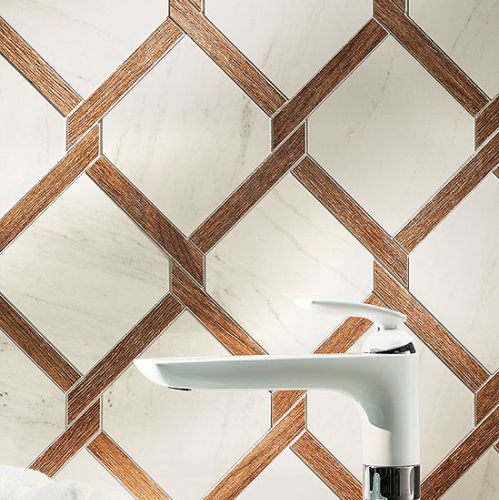 LARDA, inspiracją tej mozaiki gresowej były żeliwne kraty w pałacowych oknach, TUBĄDZIN, tubadzin.pl