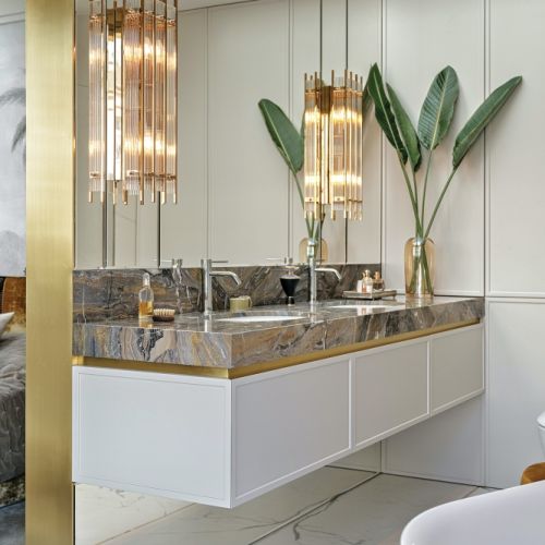 elegancka łazienka w mieszkaniu w bloku