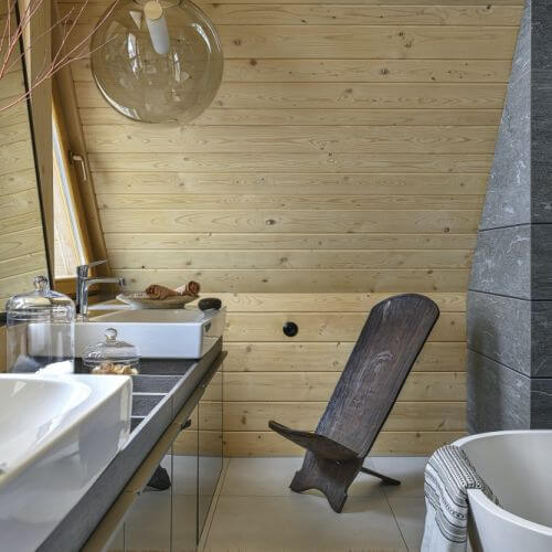 łazienka w nowoczesnym stylu góralskim