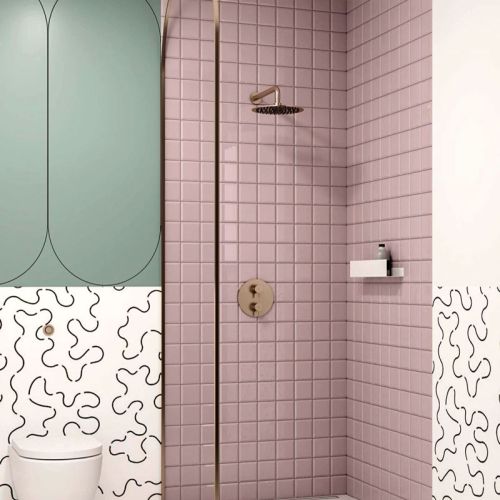 łukowa ścianka prysznicowa