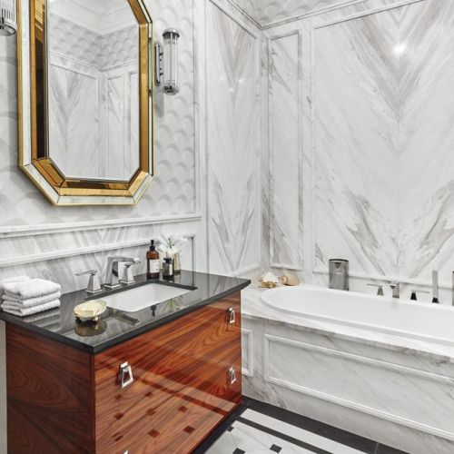 lustro łazienkowe w stylu art deco