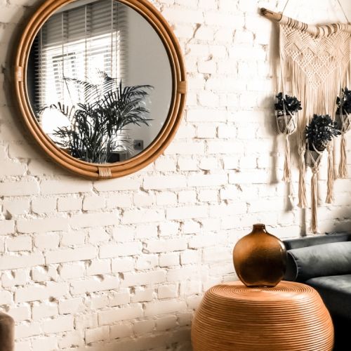 lustro w stylu boho