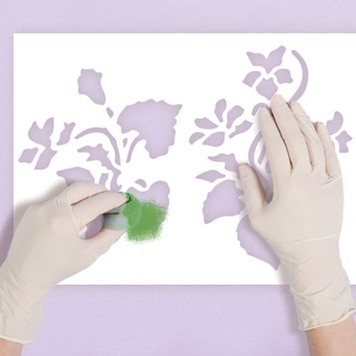 Freski wzorowane na wiosennych kwiatach.