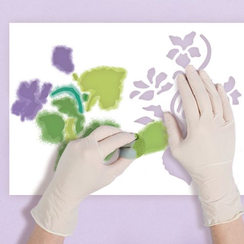 Freski wzorowane na wiosennych kwiatach.