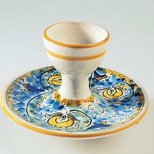 Majolikowa podstawka z XVII w., manufaktura Salvatore Rurreri, Sycylia