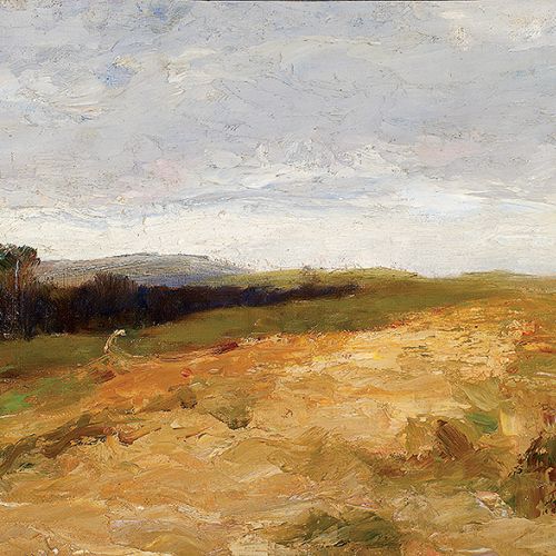 Maksymilian Gierymski Pejzaż z zagajnikiem brzozowym , 1868 r., MN w Warszawie