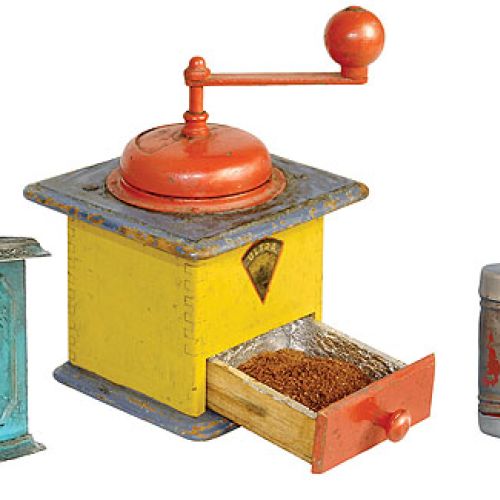 Malowany, niemiecki. Młynki do kawy