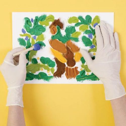 Malujemy kolejno elementy fresku. Bażant udomowiony