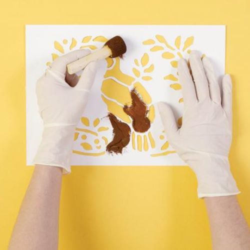 Malujemy kolejno elementy fresku. Bażant udomowiony