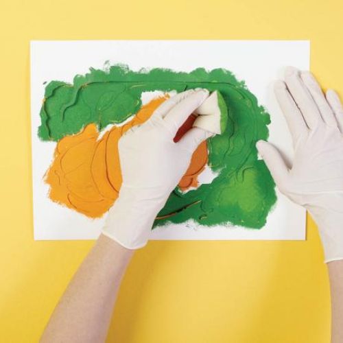 Malujemy kolejno elementy. Ozdobna dynia