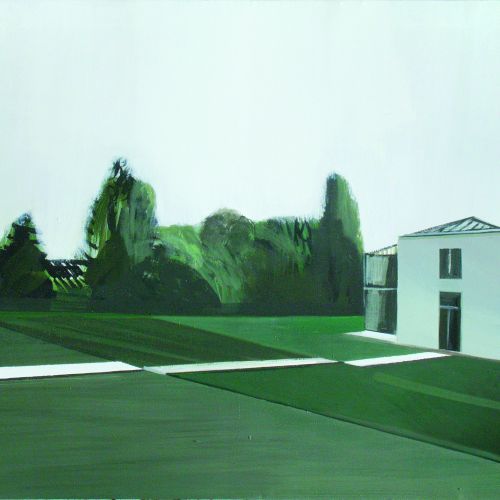 Dom Richtera (zielony) , 2014 rok. Portrety domowe – malarstwo Marii Kiesner