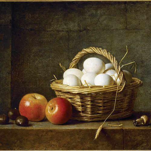 Martwa natura z koszem jajek , Henri Horace, 1788 r.