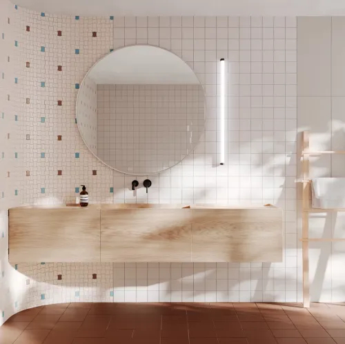 matowe płytki w nowoczesnej łazience