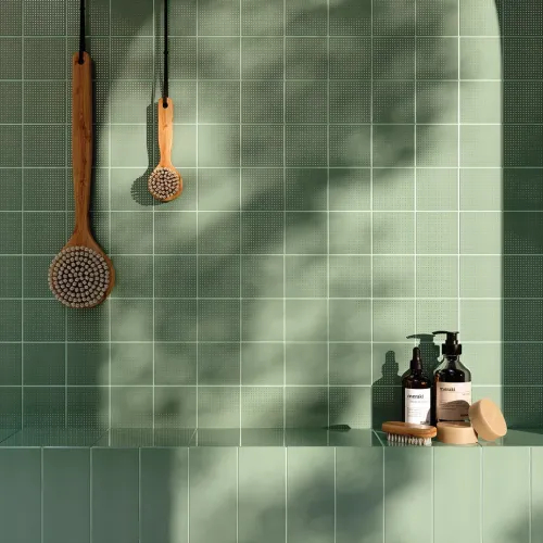 zielone matowe płytki do łazienki