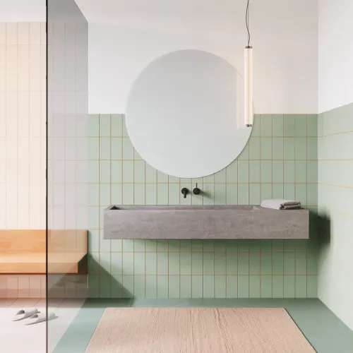 zielona łazienka w macie