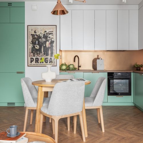 mieszkanie 53 mkw w zieleni i błękicie