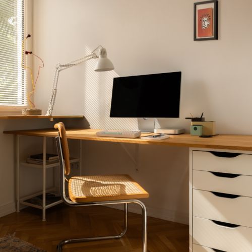 domowe biuro w stylu vintage