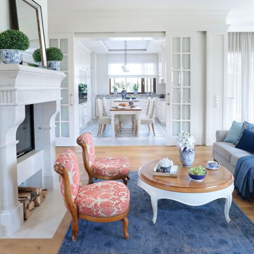 Mieszkanie pod Warszawą w stylu Hampton