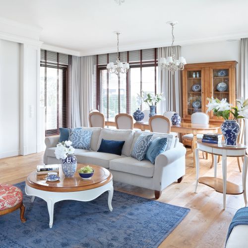 Mieszkanie pod Warszawą w stylu Hampton