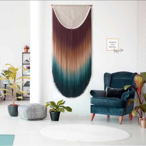 modna makrama na ścianę