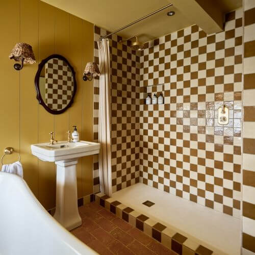 krata wzór we wnętrzach