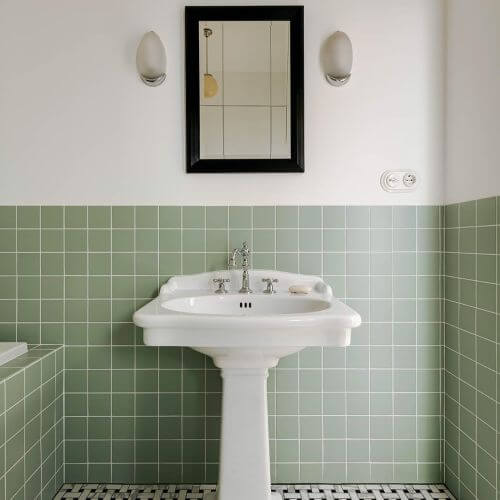 płytki łazienkowe w kratkę