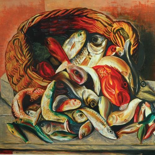 Mojżesz Kisling Ryby w koszu , cw 2000 zł, Rempex