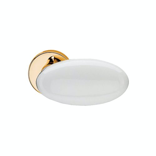 mosiężna klamka z porcelaną