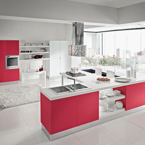 Może mieć fronty z MDF-u lub kolorowego szkła, HOMECUCINE.PL