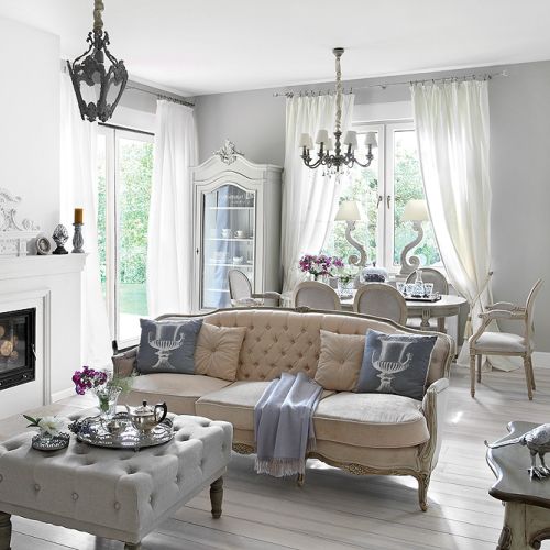 szare wnętrza w stylu francuskim