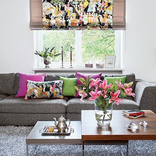 Na rolety Marzena wybrała tkaniny marki Manuel Canovas