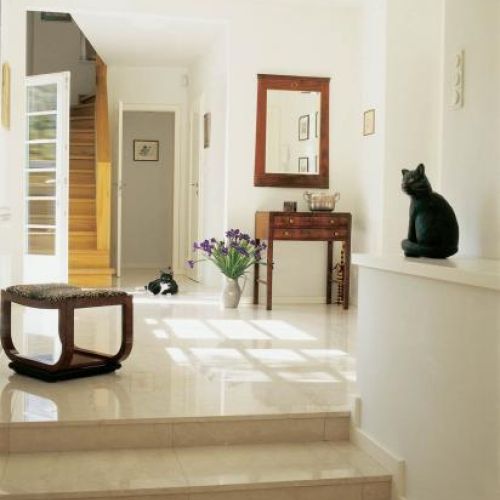 Na tym zdjęciu tylko jeden kot jest prawdziwy- Gacek na podłodze. Na murku zasiadł kot z papier marche. Do