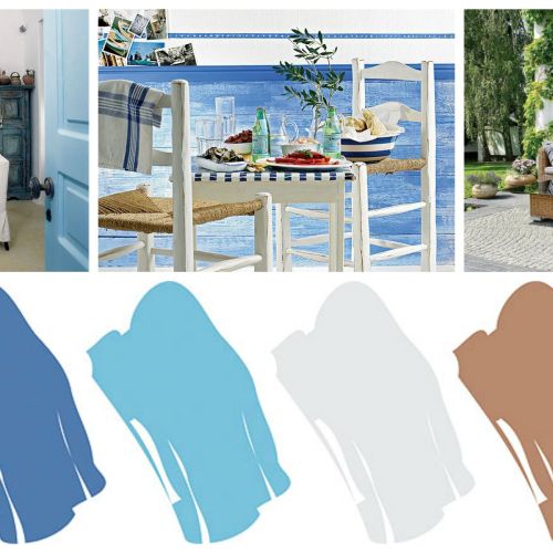 Greckie biele i błękity w aranżacji wnętrz.