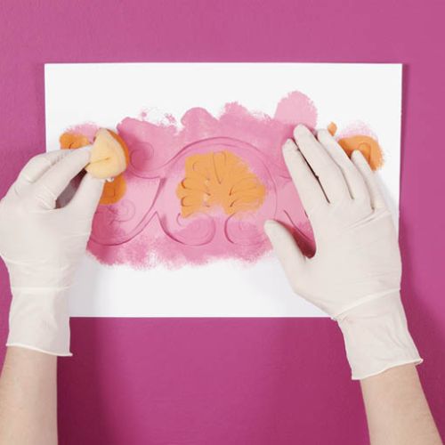 Następnie wypełniamy wzór Kolorem Magnat S51 Pomarańczowy Szafir.