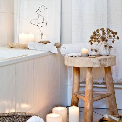 nastrojowe świece w łazience