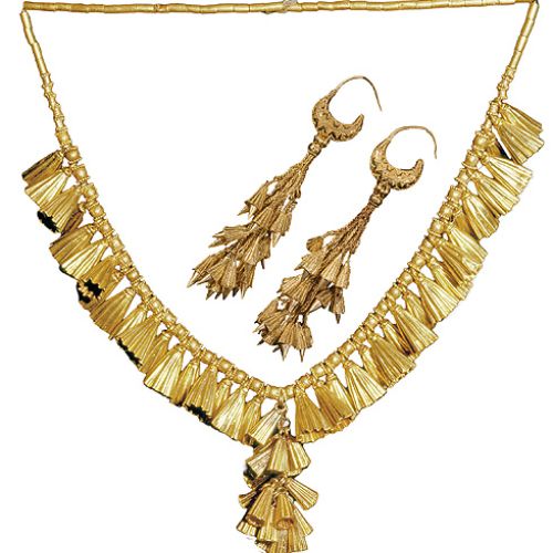 Naszyjnik i kolczyki – północna Mezopotamia, IX-VIII w. p.n.e.