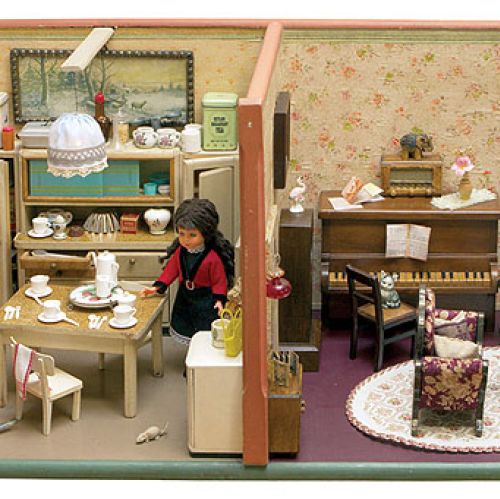 Niemiecki domek z lat 50. W domku lalek