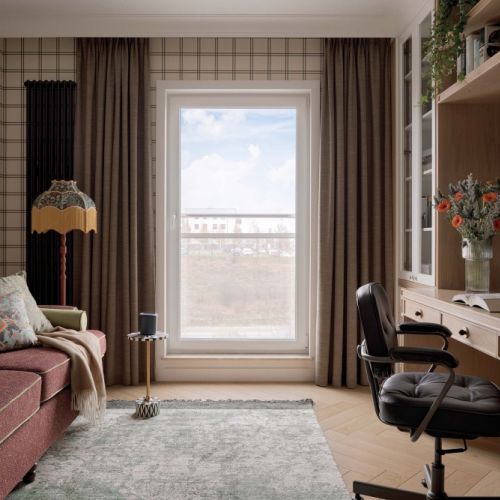 domowe biuro urządzone w angielskim stylu