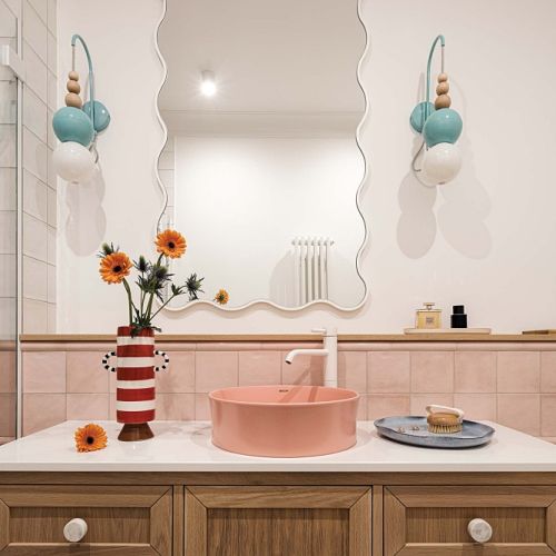 pastelowa łazienka aranżacja