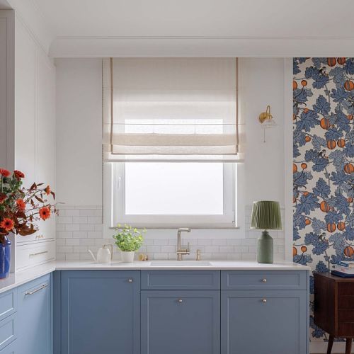 biało niebieska kuchnia