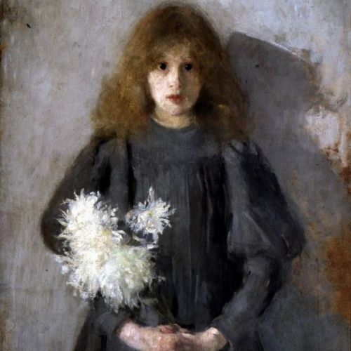 Olga Boznańska, Dziewczynka z chryzantemami , 1894