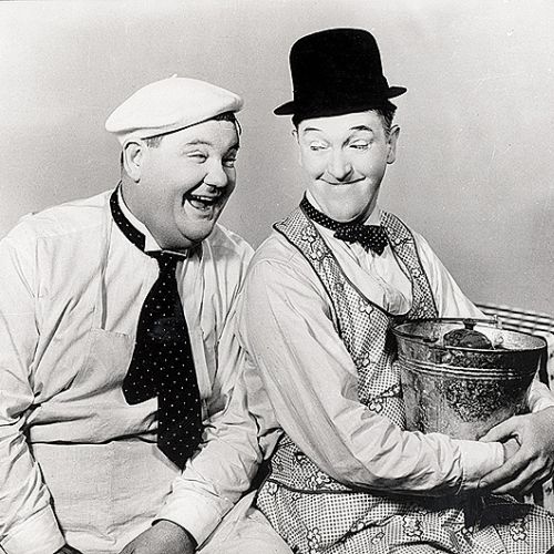 Oliver Hardy i San Laurel jako Flip i Flap, lata 20.-40. XX w.