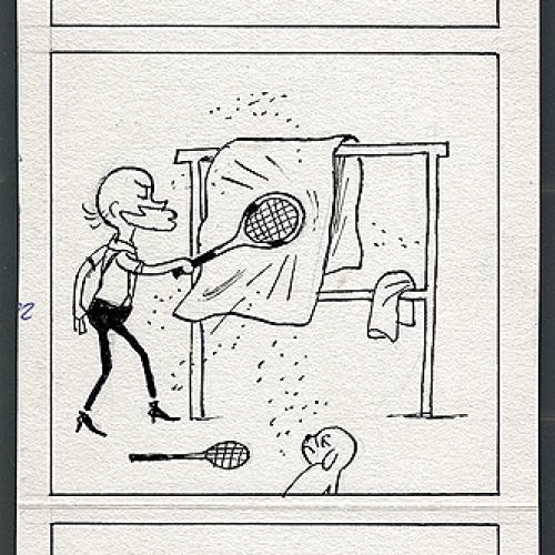 Oryginalne plansze serii rysunkowej o Profesorze Filutku, publikowane przez tygodnik Przekrój w latach 1946-2003.