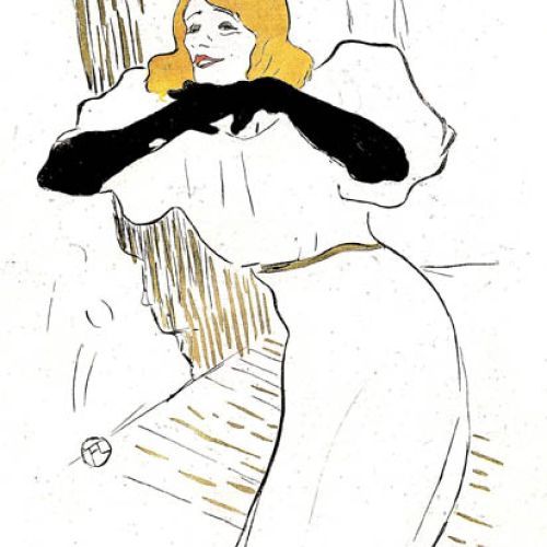 Paryż, szansonistka, rękawiczki i Toulouse-Lautrec, który to namalował.