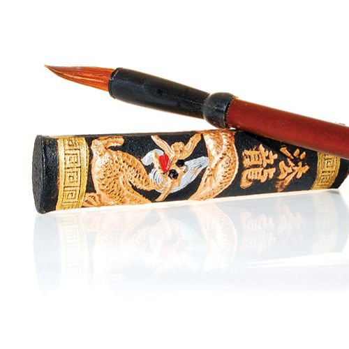 Pędzelek z malowaną podpórką. Malarstwo chińskie