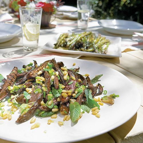 Pieczone bakłażany z miętą. Z grządki na talerz