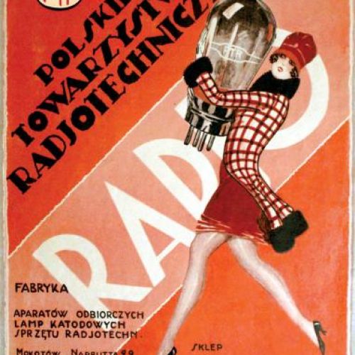 Plakat reklamowy Polskiego Towarzystwa Radiotechnicznego, lata międzywojenne, fot. MUZEUM TECHNIKI W WARSZAWIE